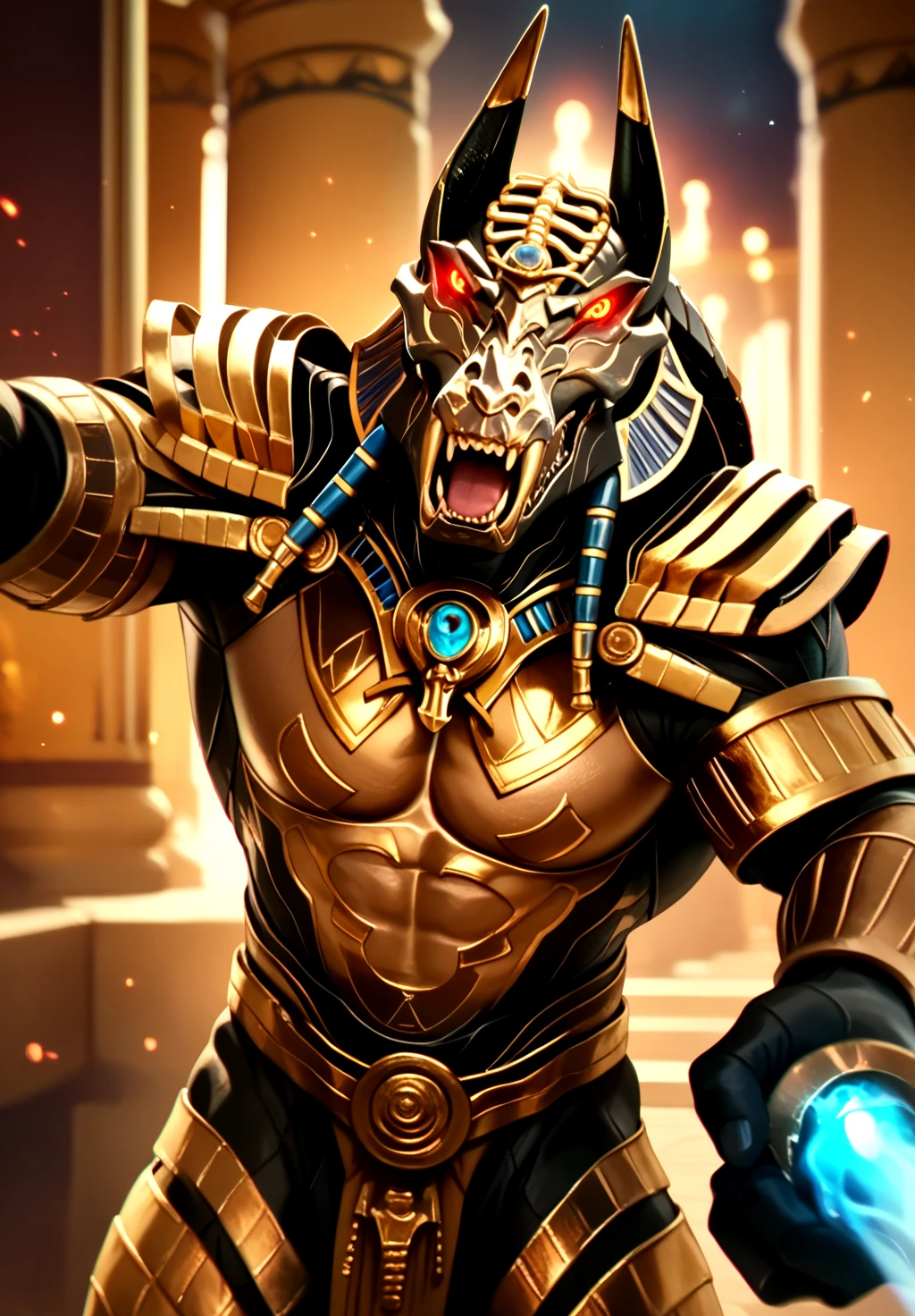 score_9, score_8_up, score_7_up,
<lora:Set_(Gods_of_Egypt)_(Pony)_(AD):1> Set, Gods of Egypt, muscular, robot, mecha, glowing red eyes, enhanced body, glowing hot metal body, forge, palace, 
8K, In'ei, chiaroscuro, depth of field, side lighting, clear_eyes, 
dynamic action pose, , detailed anime background, night, photographic realism, evil, villain, 
BREAK zPDXL, zPDXLxxx,