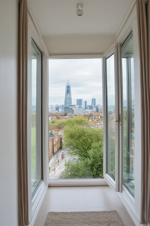 wide angle photo, ovfi, view through window, residential neighbourhood, london, bay windows,  large windows, <lora:buildings view from indoors_epoch_9:0.5>, <lora:add_detail:0.5>, RAW photo, 8k uhd, dslr, soft lighting, high quality, film grain, Fujifilm XT3, lr