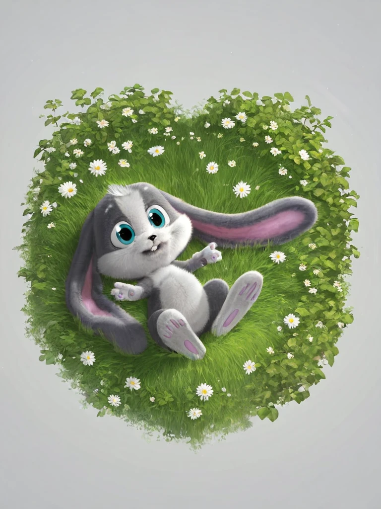 score_9, score_8_up, score_7_up, score_6_up, score_5_up, score_4_up, high quality, detailed background
<lora:SSBunny-3D_SDXL:0.8>, <lora:add-detail-xl:1>, Schnuffel, bunny, lop-eared, boy, Black nose, white eyebrows, gray body, gray head, gray ears, white cheeks, white belly, white legs, white left arm, lying on the grass