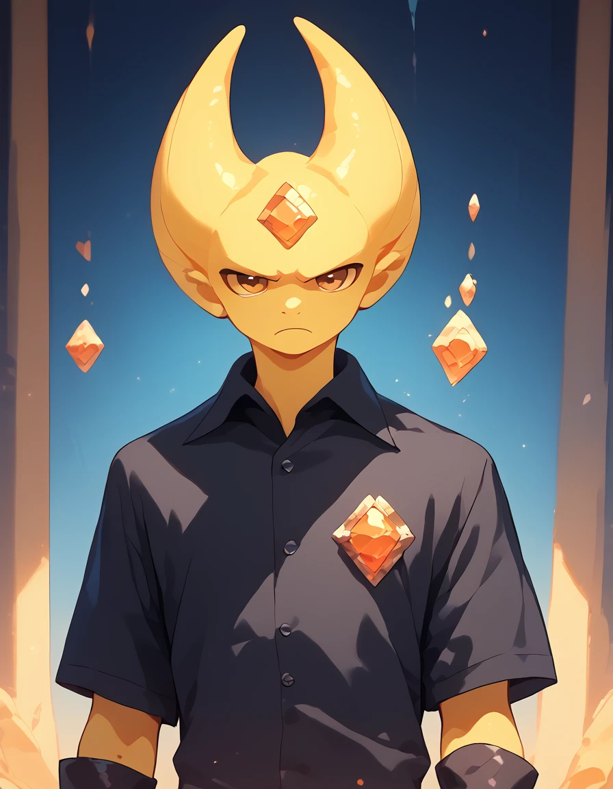 <lora:Wayne:1> waynehylics, 1boy, solo, male focus, object head, colored skin, yellow skin, gloves, black shirt
<lora:Slime_core__Magic_core:1> Magic core