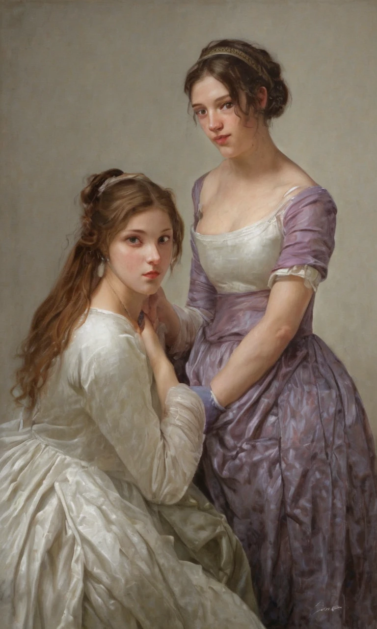 2 girls, Realism, Academic Art, Classical