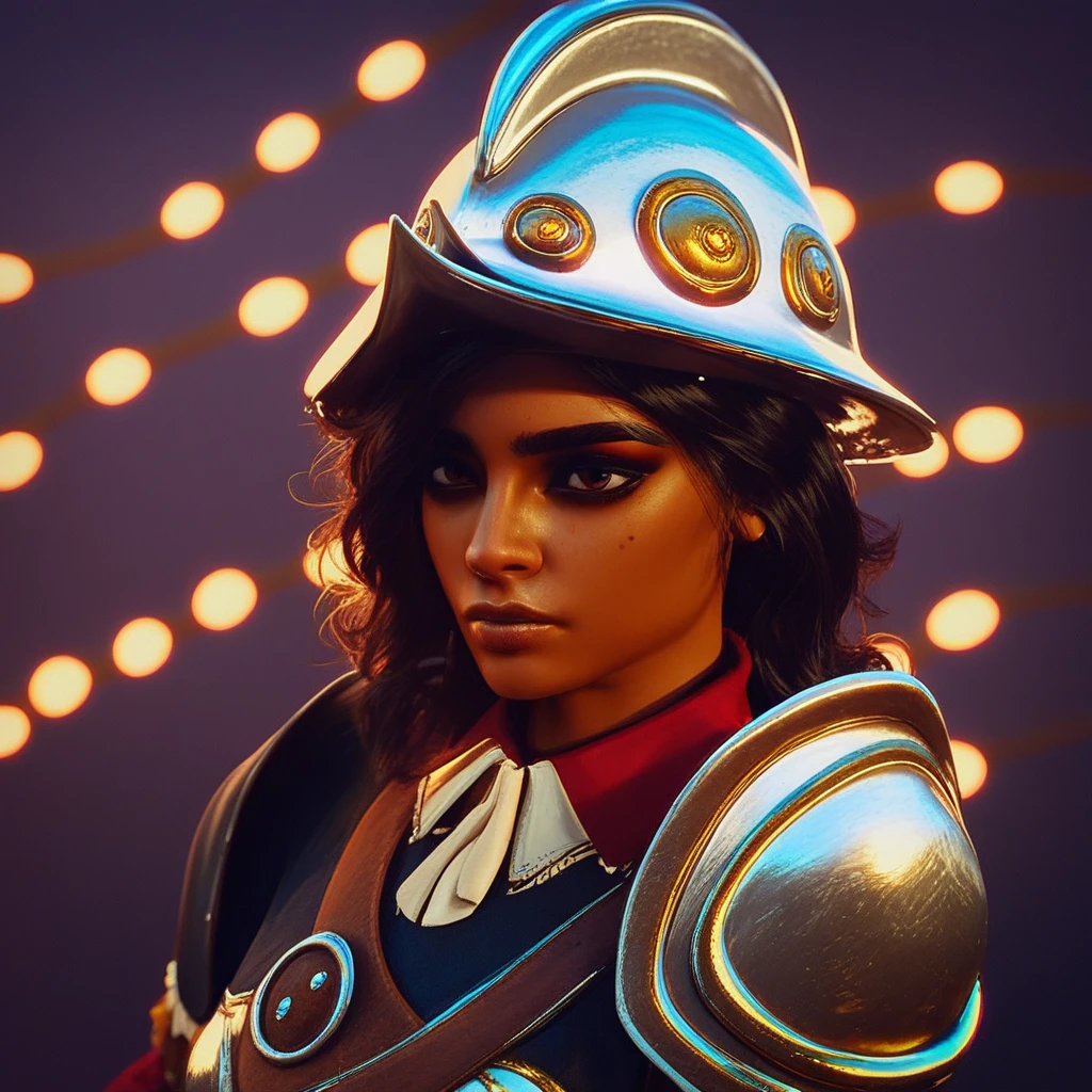 score_9, score_8_up, score_7_up, BREAK, 1woman portrait, beautiful, dramatic lights PoeAlva. Alva. AlvaPoe. dark skinned female. latina female. latina. 1girl. female focus. armor. helmet