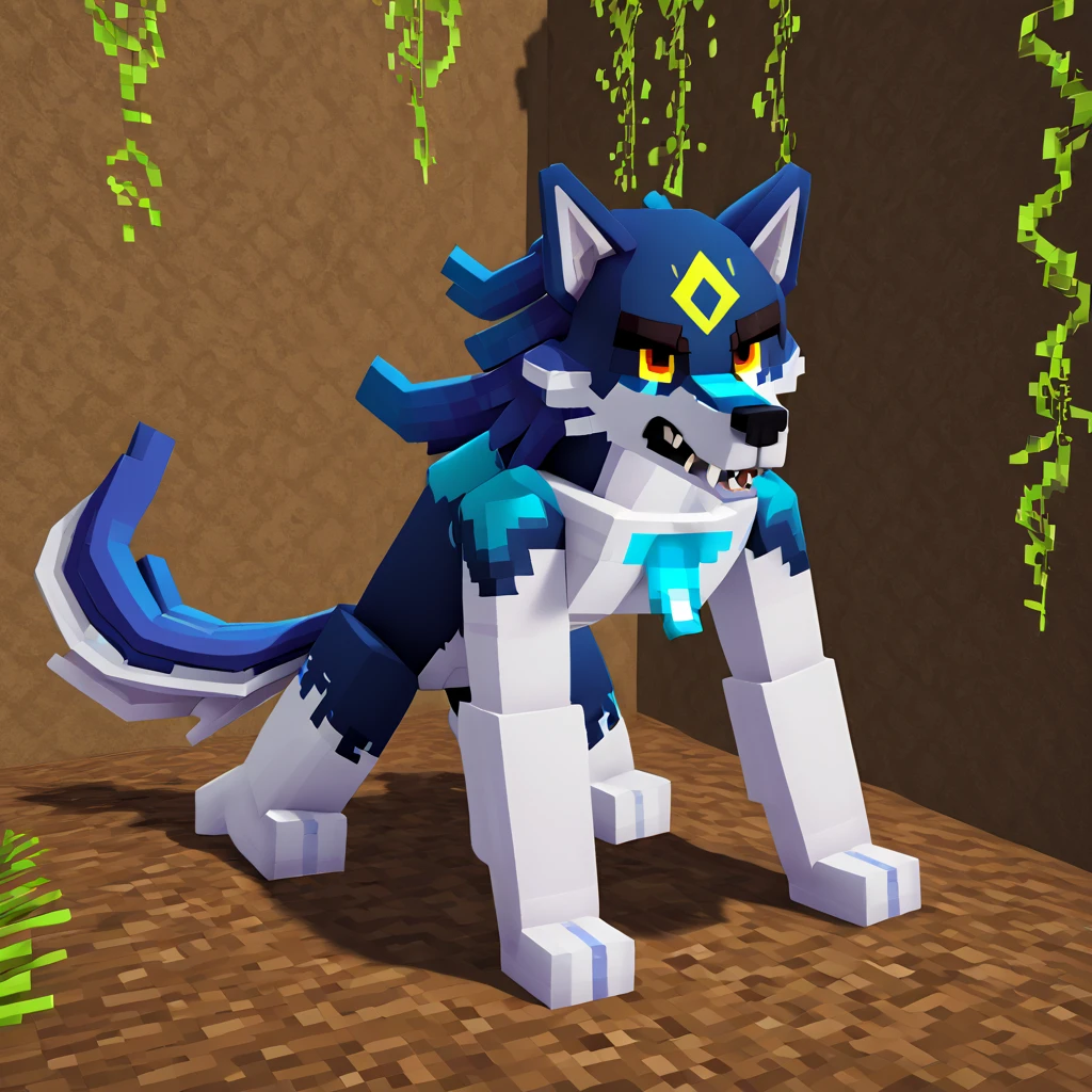 <lora:VoxelArt:1> minecraft, voxel, wolf