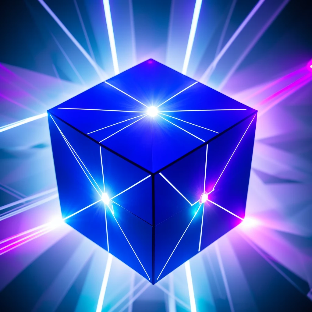 A tesseract cube in hyperspace, brtdrpp, realistic, hyper realistic, photorealistic, lazer light show