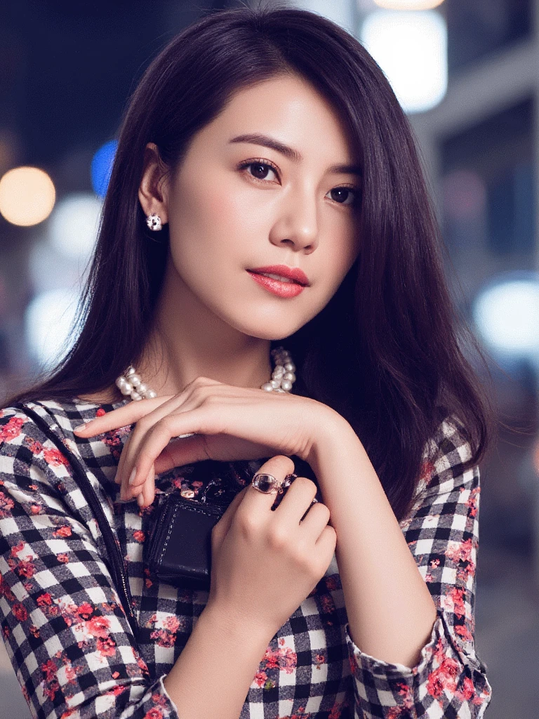 GYY,
a woman wearing a (plaid pencil_dress), holding a purse,  floral print,  depth of field, night cityscape, 1girl,   long hair, ulzzang-6500v1.1, (original: 1.2), (realistic: 1.3) , beautiful girl with beautiful details, extremely detailed eyes and face, eyes with beautiful details, absurd, incredibly absurd, huge file size, ultra detail, high resolution, ultra detailed, best quality, masterpiece, illustration, ultra detailed and beautiful, ultra detailed, CG, unity, 8k wallpaper, amazing, fine Detail, masterpiece, top quality, official art, extremely detailed CG unity 8k wallpaper, cinematic lighting, (perfect shiny skin:0.6), slim and smooth lines, (floating), (small breasts:1),  earrings , pearl necklace,, <lora:Tongliya_V1:0.9> 










































