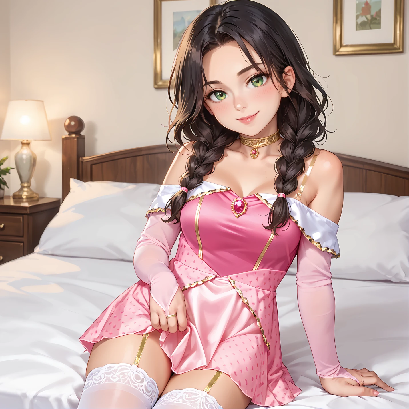 Sexy princess lingerie costume, pink bed beauty v1.0