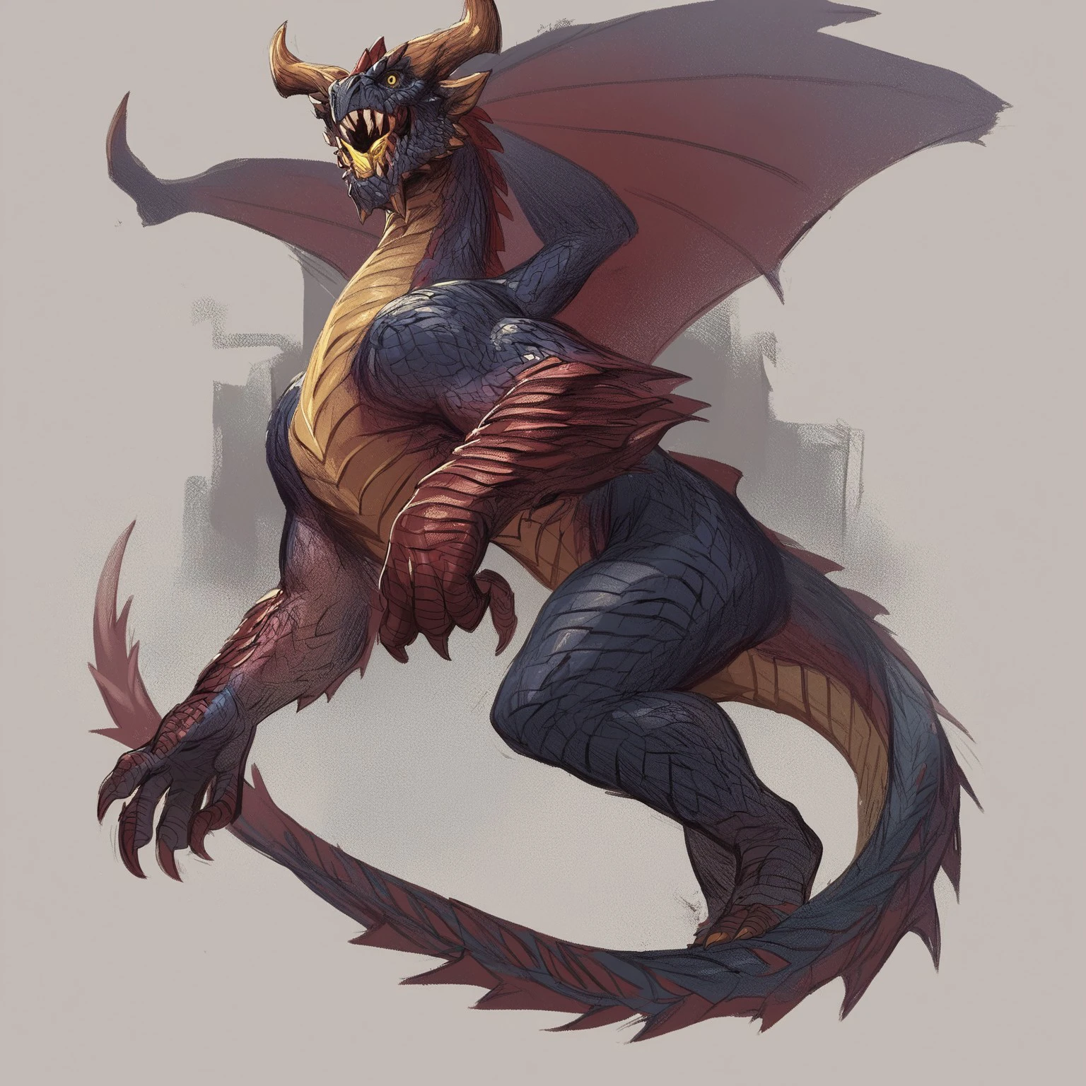 Red dradon ,dnd_dragon no humans wings dragon horns tail cloud scales monster sharp teeth claws teeth sky open mouth giant mountain yellow eyes solo spikes score_9 score_8_up score_7_up score_6_up score_5_up score_4_up no humans