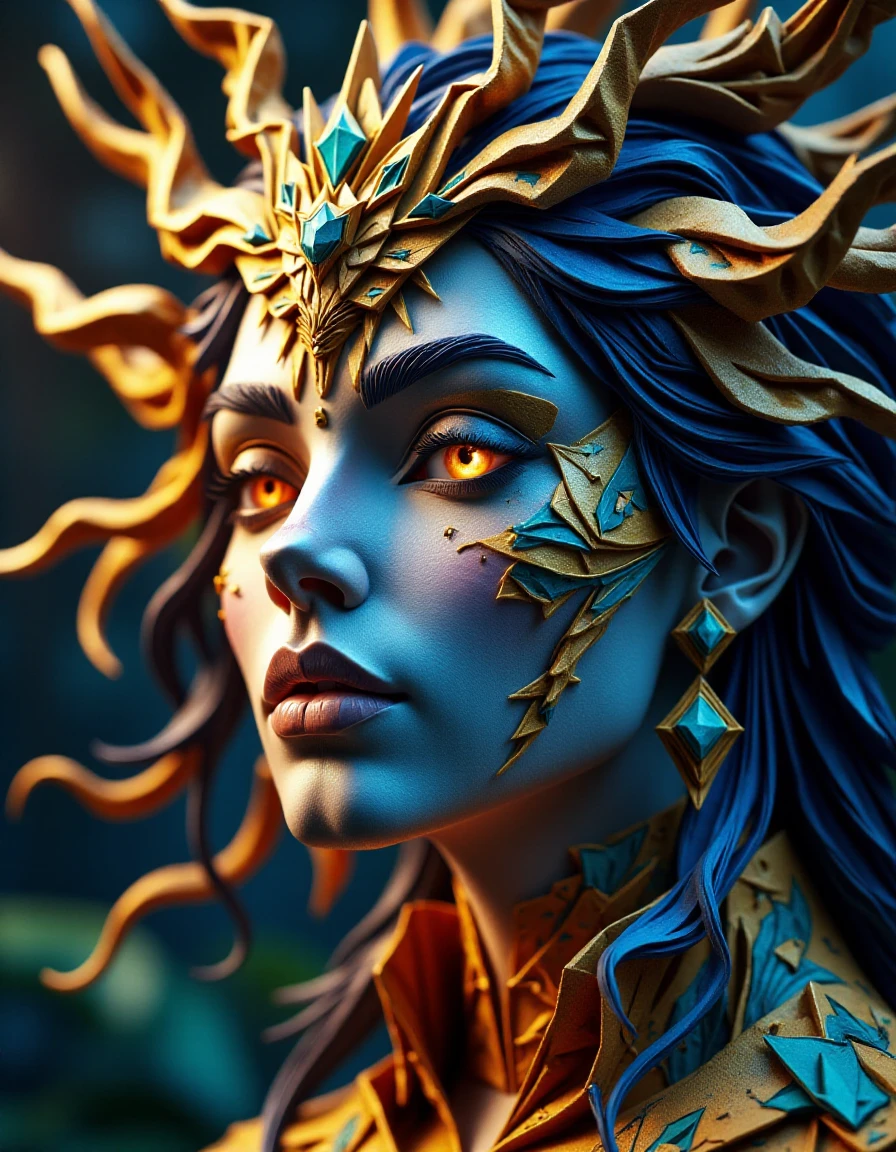 ral-orgmi <lora:ral-orgmi-flux:1>, designed by Phil Noto, Dorina Costras and Julio Shimamoto, close up of a Psychadelic ("The Story of Faith":1.1) , Ultra Real, still, Canon eos 5d mark 4, pov, extremely detailed CG Unity 8k wallpaper, close-up, highly detailed, extremely stylish, highly enhanced, magnificent, epic atmosphere