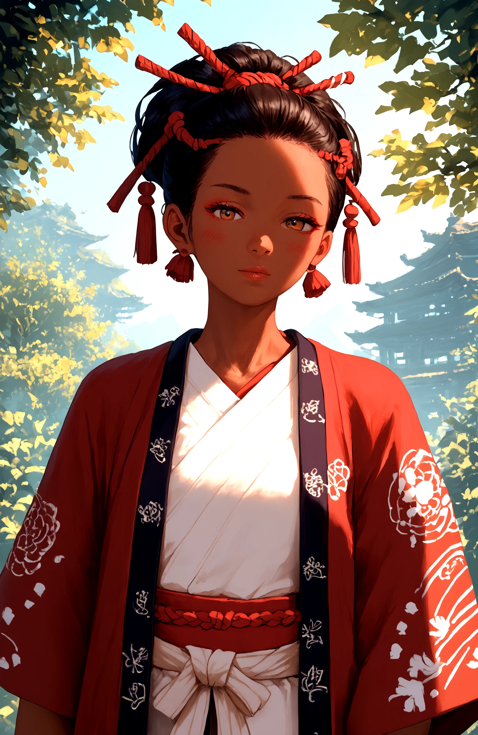 score_9, score_8_up, score_7_up, score_6_up, score_5_up, score_4_up, (high quality, detailed, beautiful) 1girl, dark_skin, happi, japanese_clothes <lora:Happi_epoch_4:0.99> kimono