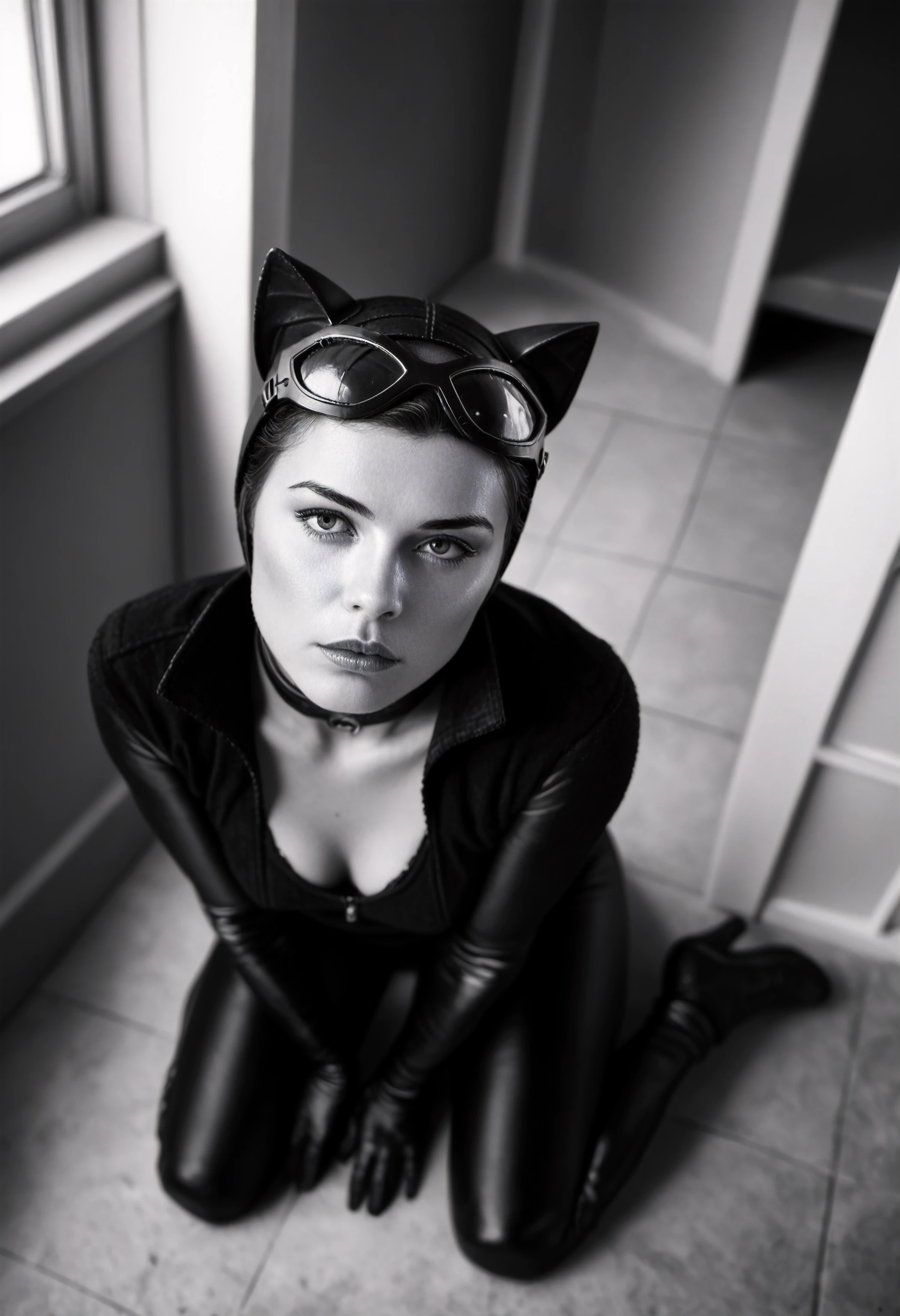 score_9, score_8_up, score_7_up, 1girl, source_DC, catwoman, high-angle view, shy, plains, indoors, hyperrealistic, 8W_v2.safetensors, <lora:test\8W_v2.safetensors:1.0>