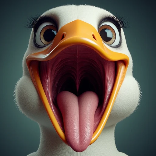 hyperrealistiv, bird, beak, mouth wide open, tongue out, uvula