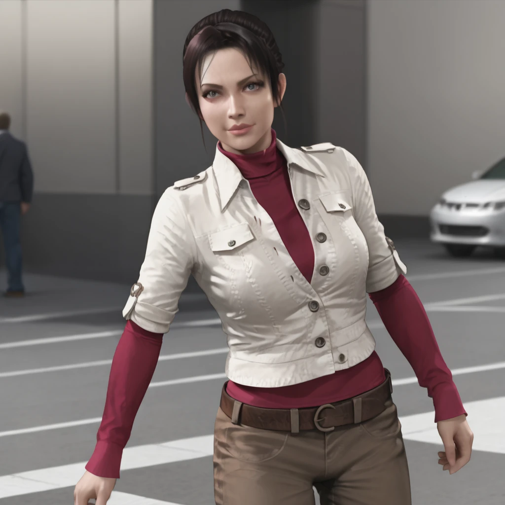 <lora:claireresidentevilmovie_pony_v1:1> ClaireResidentEvilMovie, 1girl, pants, belt, short hair, turtleneck, black hair, denim