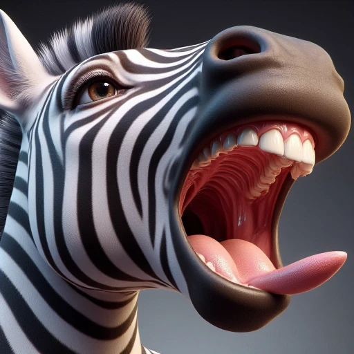 hyperrealistic, zebra, female, mouth open wide, tongue out, uvula