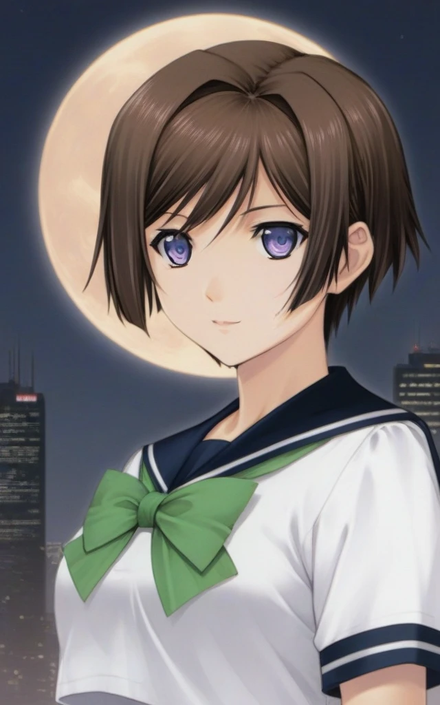 score_9, score_8_up, score_7_up, science fiction, future scene ,
at imperial tokyo, building, night, moon, portrait,
1girl, solo,  
<lora:te04XLP_teito_yui-000007:1>,teito_yui,
green bow,
sailor uniform, pleated skirt