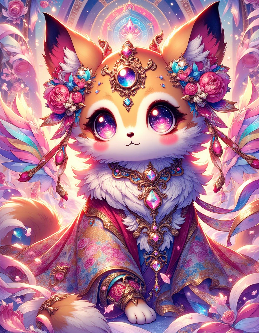 kitsune, sgraffito, full of Magenta, Provia, Cartelcore, Semi-Abstract ("I'm a superstar, I'm a superstar, I'm a superstar.":1.1) , it is wearing a ral-dreamguardian, Anime, stylized, Tinycore, <lora:ral-dreamguardian-flux:1.1>, beautiful detailed supreme quality color intricate, elegant, beautiful elegant, winning, complimentary colors