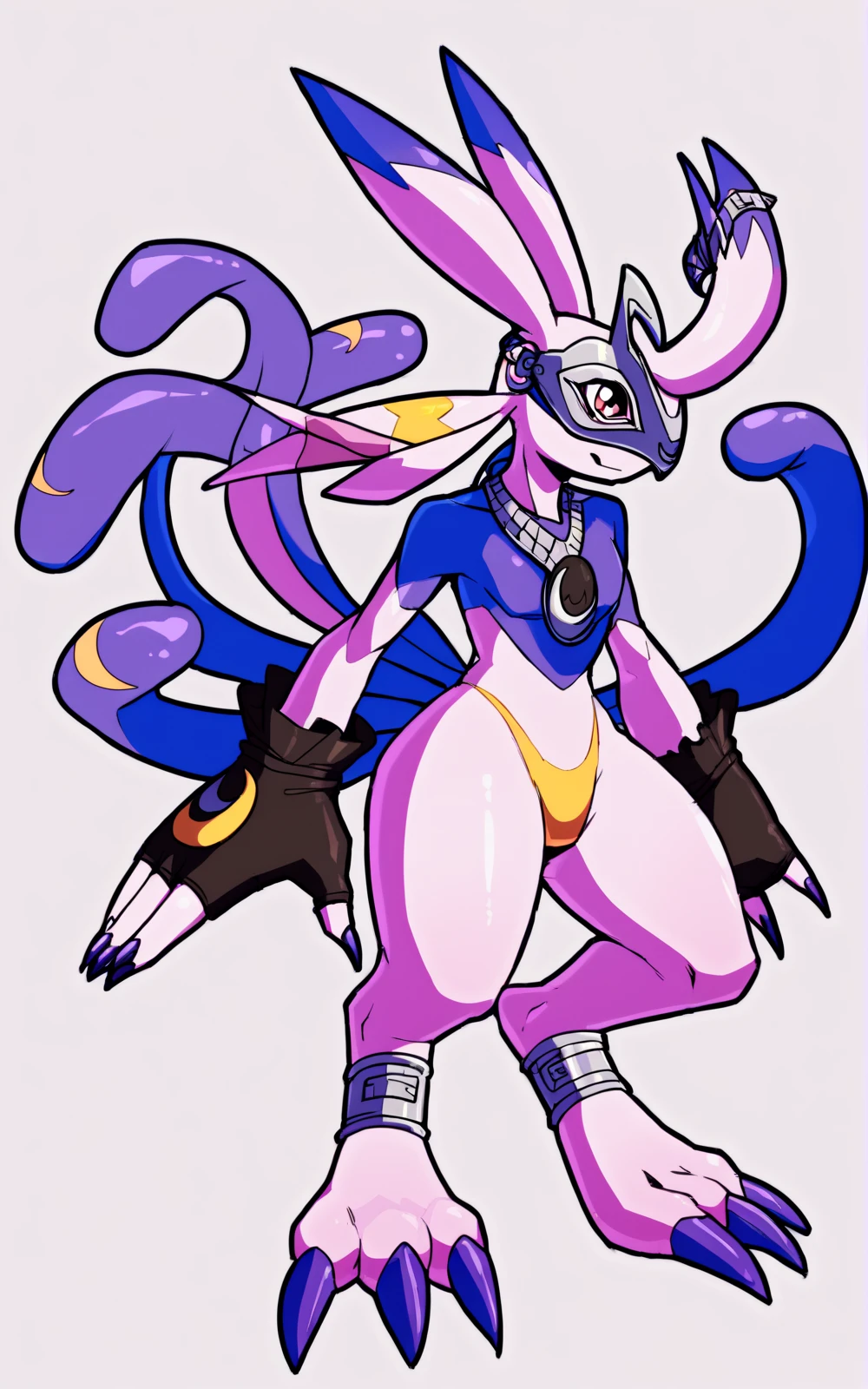 Lord Beerus, femboy, wide hips, big ass, bunny outfit, sitting on both knees