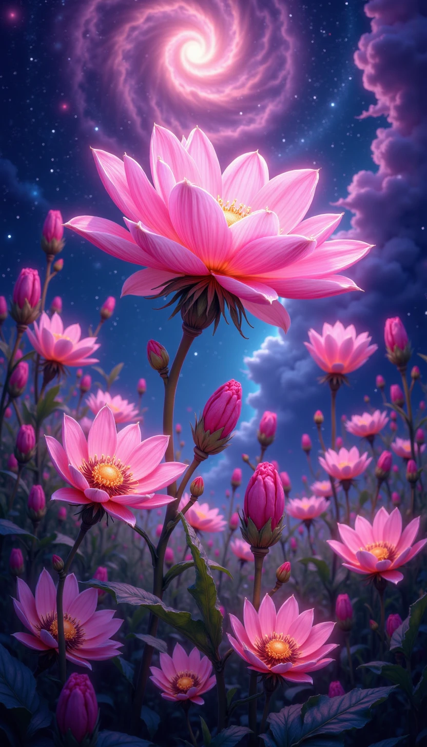 pinketherealmj,, In the enigmatic embrace of the Garden-Sprinkler Nebula,where cosmic winds whisper secrets,alien flora unfurl their otherworldly petals. Let us wander through this celestial garden,where nebulae bloom like stardust-kissed blossoms,