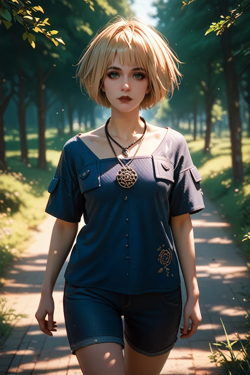 score_9, score_8_up, score_7_up, score_6_up
<lora:CyberMisty:0.8>
CyberMisty, 1girl, blonde hair, looking at viewer, walking, countryside road lined with trees, late afternoon light casting long shadows, nostalgic and carefree vibe