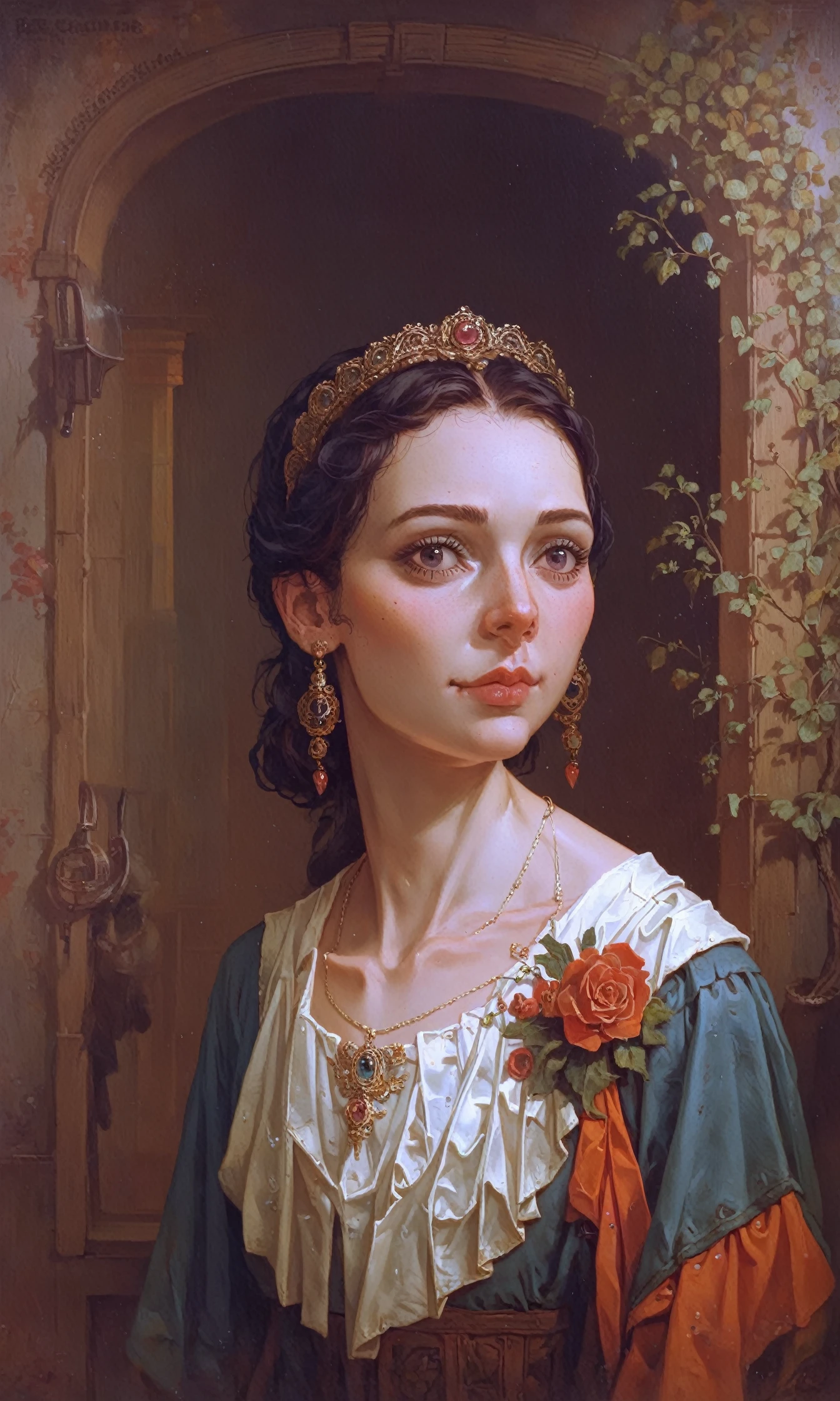 <lora:alexis-van-hamme_pony_v1:1> ' beauty ' by hamme van alexis in, Academicism \(style\), a portrait of a young woman, score_9, score_6_up, score_7_up