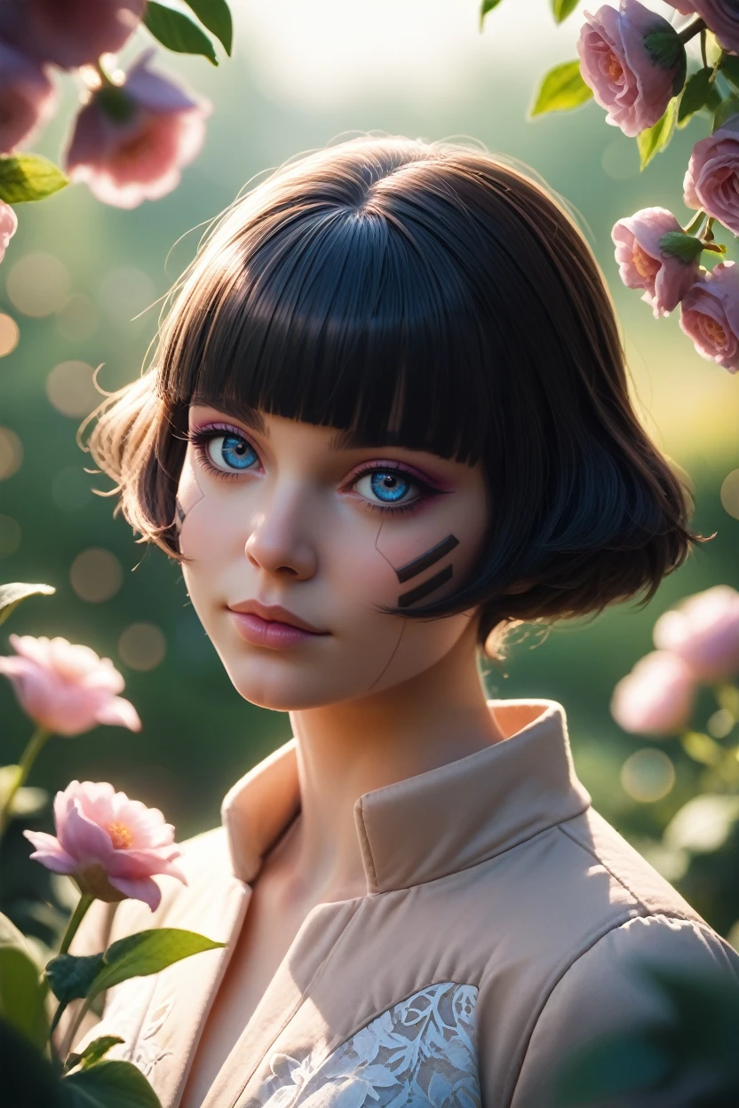 score_9, score_8_up, score_7_up, score_6_up
<lora:ERSasha:0.8>
ERSasha, 1girl, black hair, blunt bangs, blue eyes, looking at viewer, standing in a sunlit garden, surrounded by blooming flowers, soft focus background with bokeh, gentle breeze rustling through leaves, romantic and dreamy ambiance