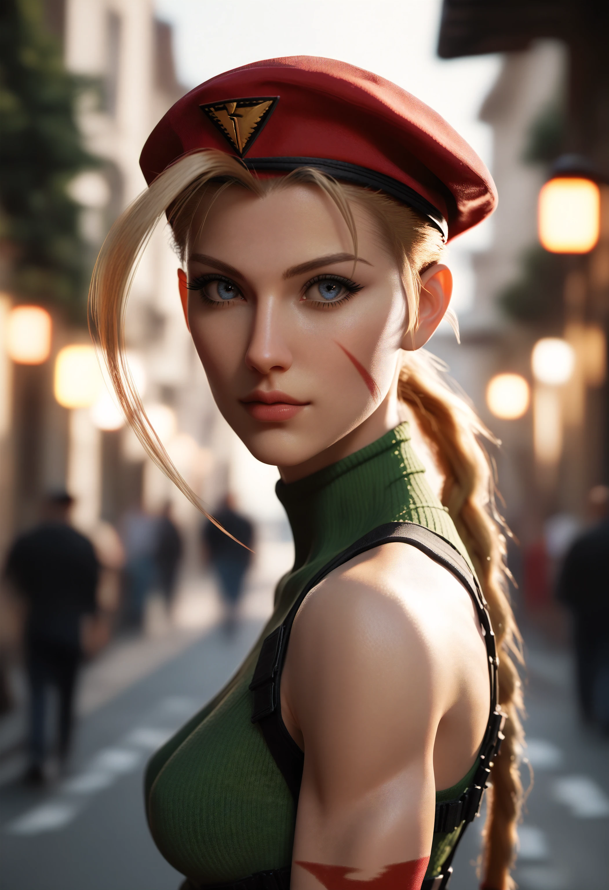 score_9, score_8_up, score_7_up, 1girl, cammy_white, street_fighter, portrait, arched back, artificial moon, outdoors, 3d, d0f_v2.safetensors, <lora:test\d0f_v2.safetensors:1.0>