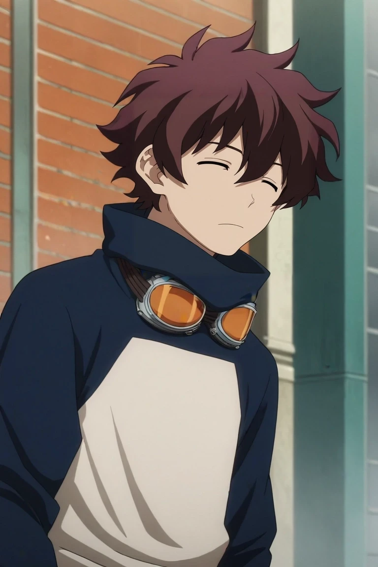 score_9, score_8_up, score_7_up, , rating_safe, , anime screencap, , , , , 1boy, solo, male focus, <lora:leonardo_watch_pony:0.96>, leonardo_watch, brown hair, closed eyes, short hair, hair between eyes, bangs, goggles around neck, , , <lora:sdxl_lightning_8step_lora:1>