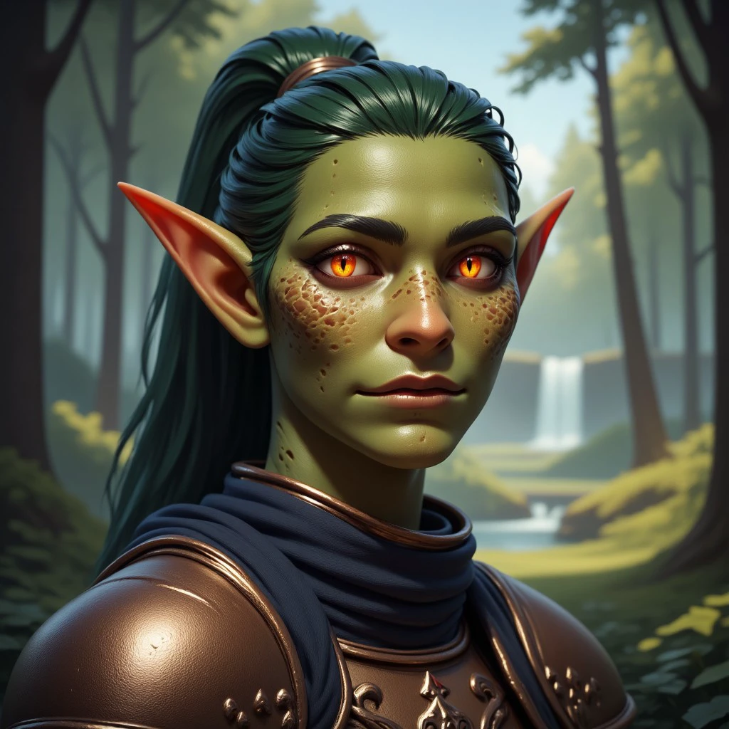 a elf with snake  slit eyes