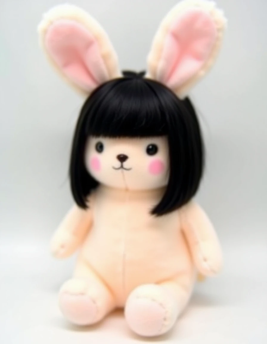 Chibi kpop art with bunny ears head band, 1 male, cute chibi, small art