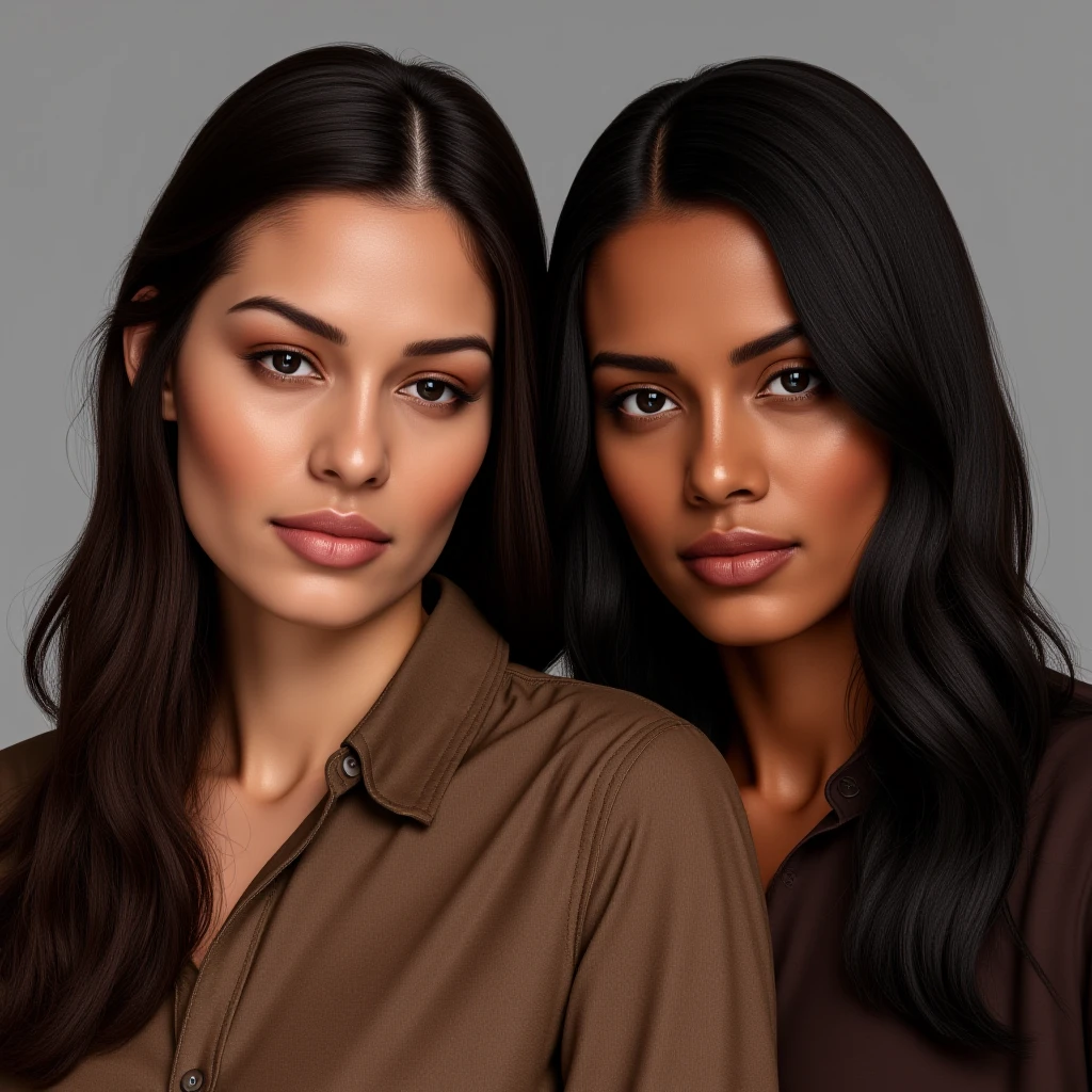 UHD, 4k, ultra detailed, cinematic, a photograph of <lora:skin tone style v2-step00001500:1> sharp detailed image,
detailed skin tone of two different women with different skin tone color standing next to each other in a room, sharp image, cinematic photo, detailed image, perfection style, long hair, looking at viewer, shirt, multiple girls, brown hair, black hair, 2girls, brown eyes, parted lips, dark skin, black eyes, lips, portrait, realistic, asian, photorealistic
, epic, beautiful lighting, inpsiring