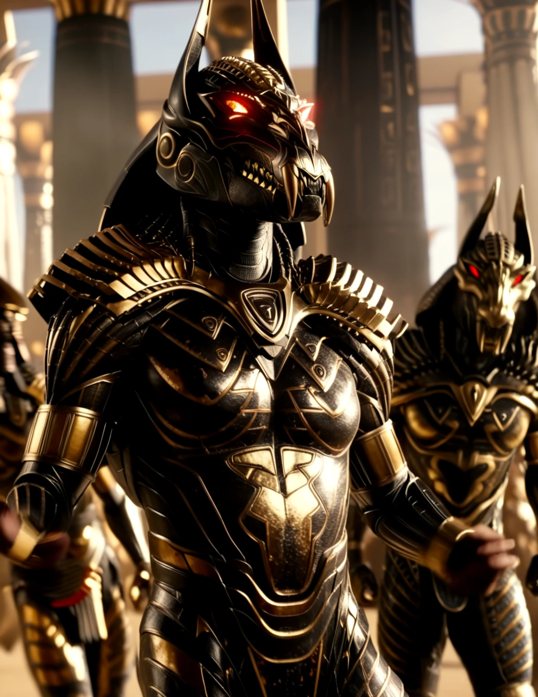 score_9, score_8_up, score_7_up,
<lora:Set_(Gods_of_Egypt)_(SDXL)_(AD):1> Set, Gods of Egypt, muscular, robot, mecha, sleek metal body, glowing red eyes, enhanced body,
8K, In'ei, perfect depth of field, chiaroscuro, volumetric lighting, clear_eyes, crisp details, cinematic lighting, cinematic masterpiece,
dynamic action pose, detailed background, photographic realism, masterclass 8K Uneal 5 CGI render, evil, villain, fight, damaged temple, golden light, perfect proportions, perfect hands,
BREAK zPDXL,