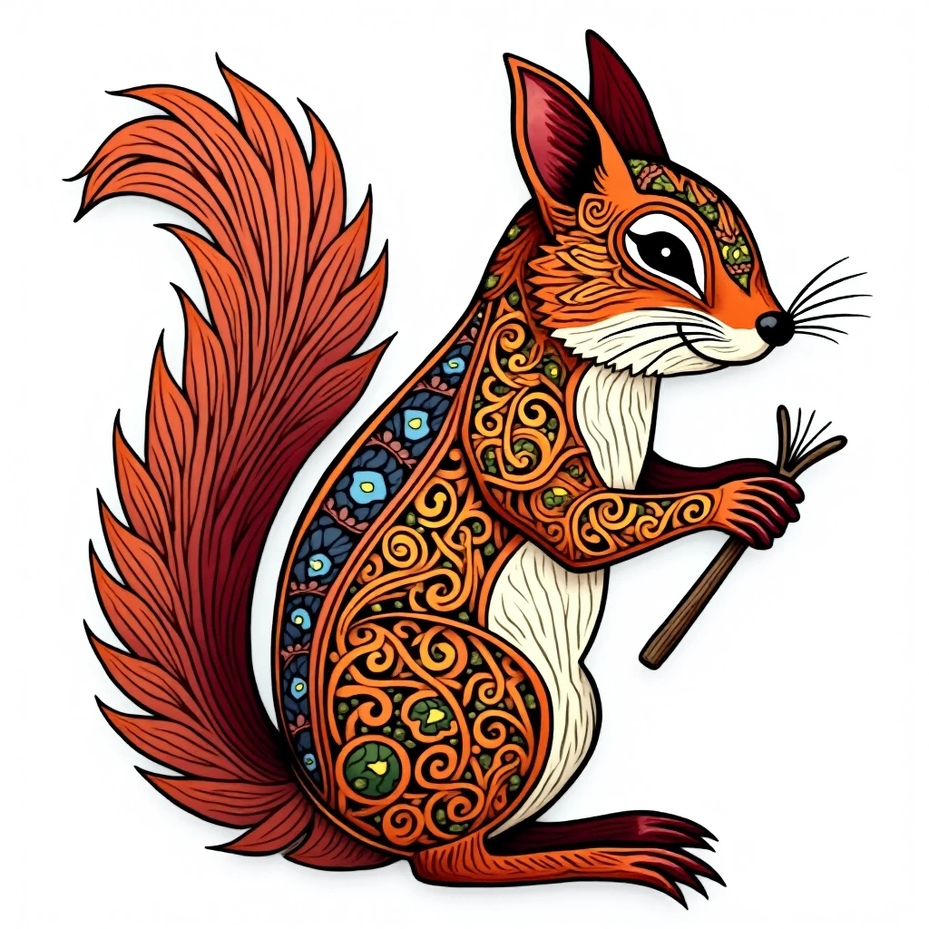 Chipmunk colored papercut norseceltic style  <lora:norseceltic-fluxlora:0.2>