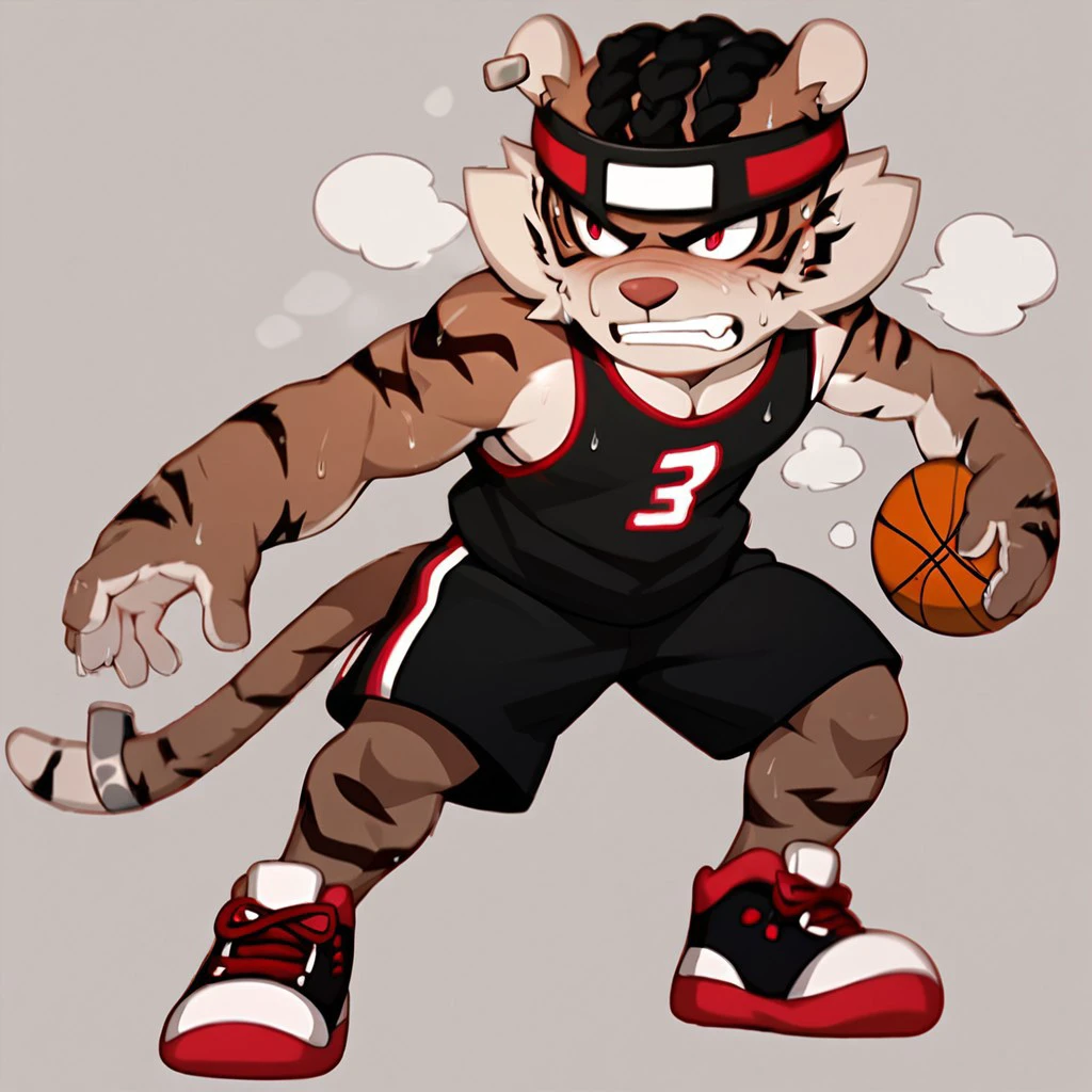 score_9, score_8_up, score_7_up, score_6_up,\\(huyi,headband,furry,black basketball jersey ,black short, sneakers \\),male_focus, male_only,solo,1boy,
bodybuilder , (((boys))),angry ,sweating, breathing, steaming, legs,thigns,