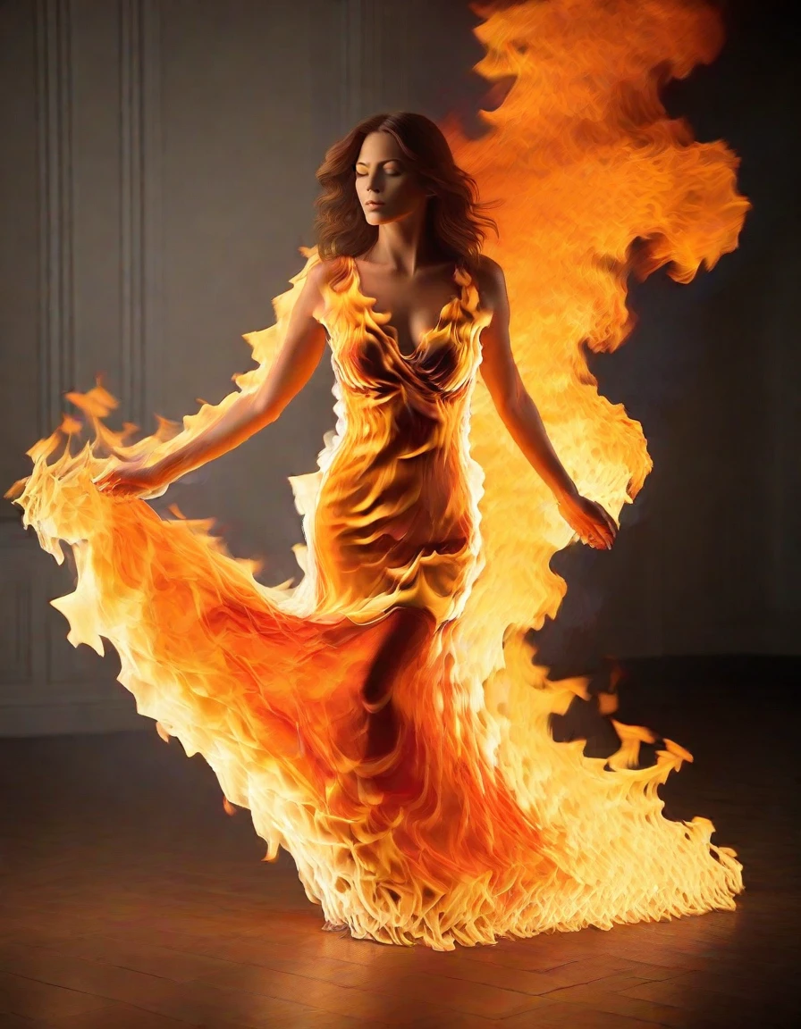 woman on fire