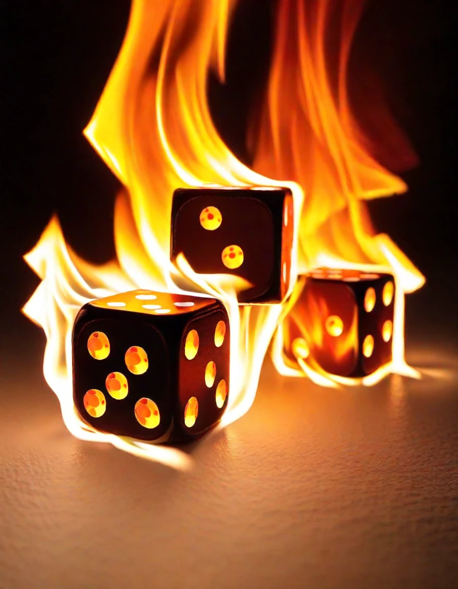 dice on fire