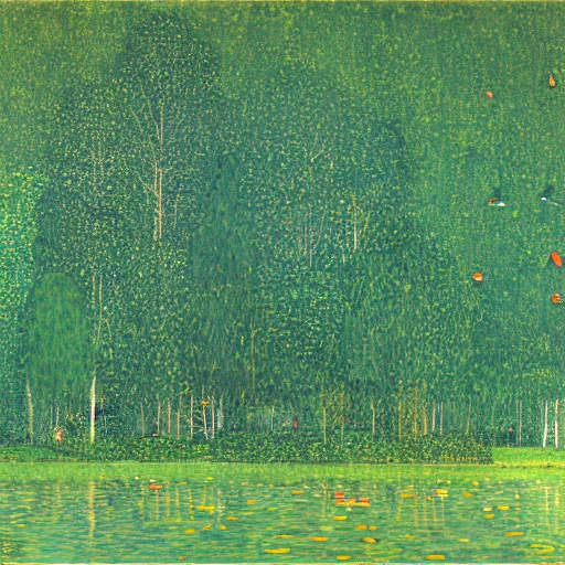 <lora:Klimt-10:1>, Klimt,A detailed painting of a lush forest with various animals and birds.