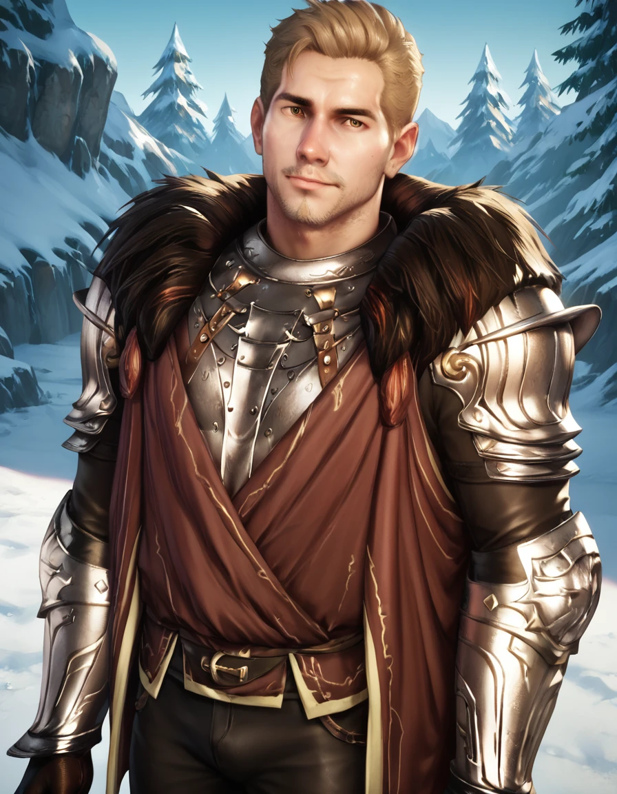 score_9, score_8_up, score_7_up, high detail, realistic, fantasy background
BREAK , <lora:DAI - Cullen - Pony 2_epoch_7:1>, (cullen_rutherford, brown eyes, male, bara, armor, gloves, black pants, boots), (close-up:1.3), face, looking at viewer