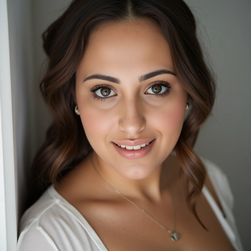 mulher arafa com cabelo comprido e camisa branca sentada em uma cadeira, Malika Favre, Olivia de Bernardinis, Directed by: Nandor Soldier, Lorena Avarez, retrato profissional close-up, foto de closeup profissional, fechar retrato, brasileiro, Marischa Becker, Retrato no meio da foto, com maquiagem profissional, retrato de rosto completo