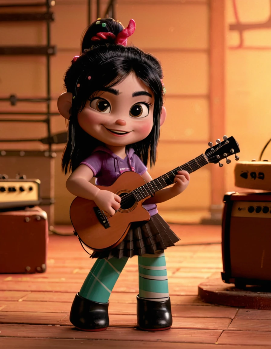 professional 3d model sketch, vanellope playing a guitar at garage band, happy, smile joy . octane render, highly detailed, volumetric, dramatic lighting, cinematic still sketch, vanellope playing a guitar at garage band, happy, smile joy . emotional, harmonious, vignette, 4k epic detailed, shot on kodak, 35mm photo, sharp focus, high budget, cinemascope, moody, epic, gorgeous, film grain, grainy, sketch, vanellope playing a guitar at garage band, happy, smile joy, light, gorgeous, intricate, cinematic, stunning, highly detailed, elegant, complex, vibrant color background, sharp focus, epic, fine detail, creative, positive, unique, attractive, cute, pure, perfect, coherent, focused, artistic, loving, best, fair, clear