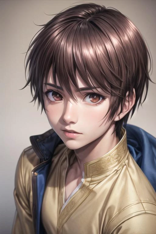 masterpiece, best quality, high quality, 1boy, solo, male focus, looking at viewer, upper body, <lora:shingo_ichinomiya:0.82>, shingo_ichinomiya, brown hair, brown eyes, realistic, pajamas