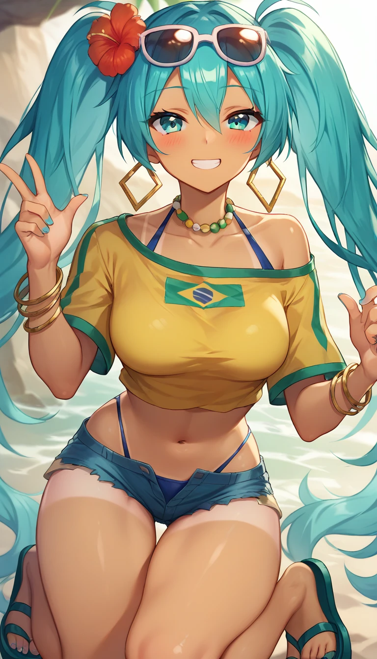 POV: sexy cute beautiful Riley Reid in a hot carnival in Brazil, (((huge ass))), (slim thick), (skinny), ((ultra-detailed)), (photorealistic), 8k, (curvy accentuated body), ((ponytail hair)), smiling, in the street, (((bodypaint Brazil flag)))