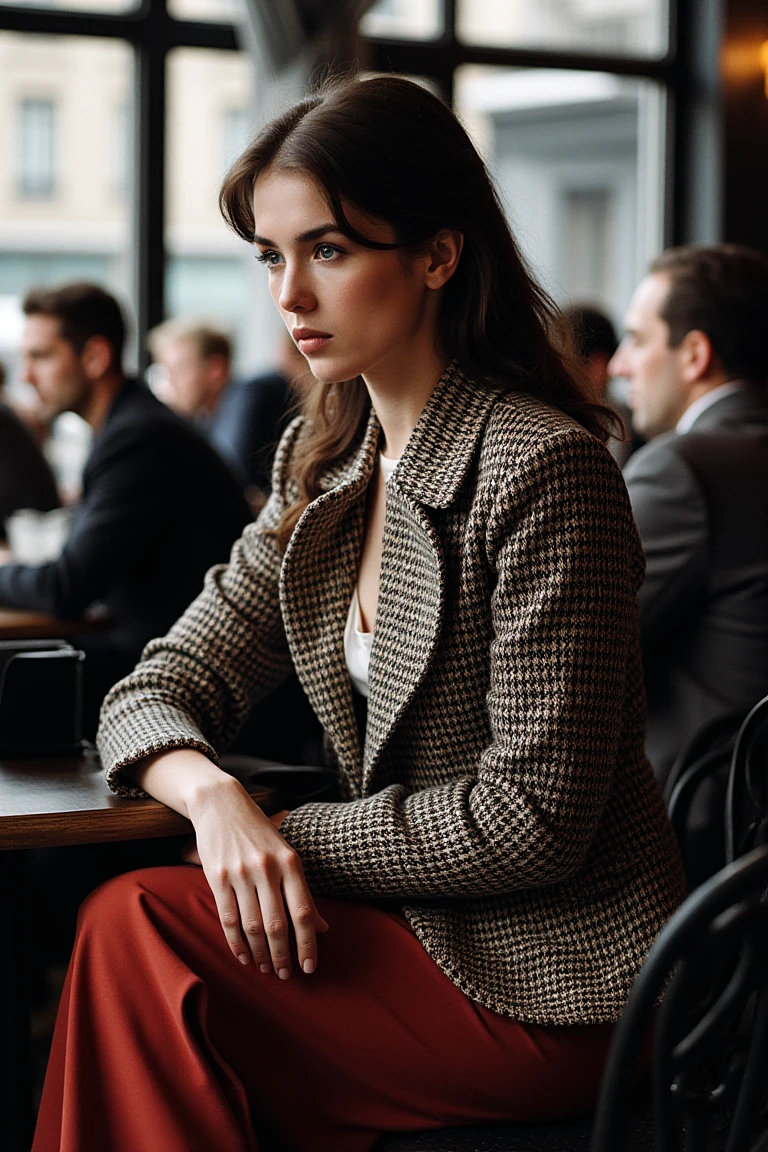 

portrait of a beautiful woman,

(A timeless Chanel-inspired tweed jacket, paired with a sleek pencil skirt for a sophisticated and chic aesthetic:1.1), ((In a stylish Parisian café, surrounded by the aroma of freshly brewed coffee and the chatter of fashionable patrons:1.2)), (seductive), photorealistic, masterpiece, high quality, artistic, unique, award winning photograph, professional, 8k, RAW photo, best quality,flattering, (cinematic:1.3),








































