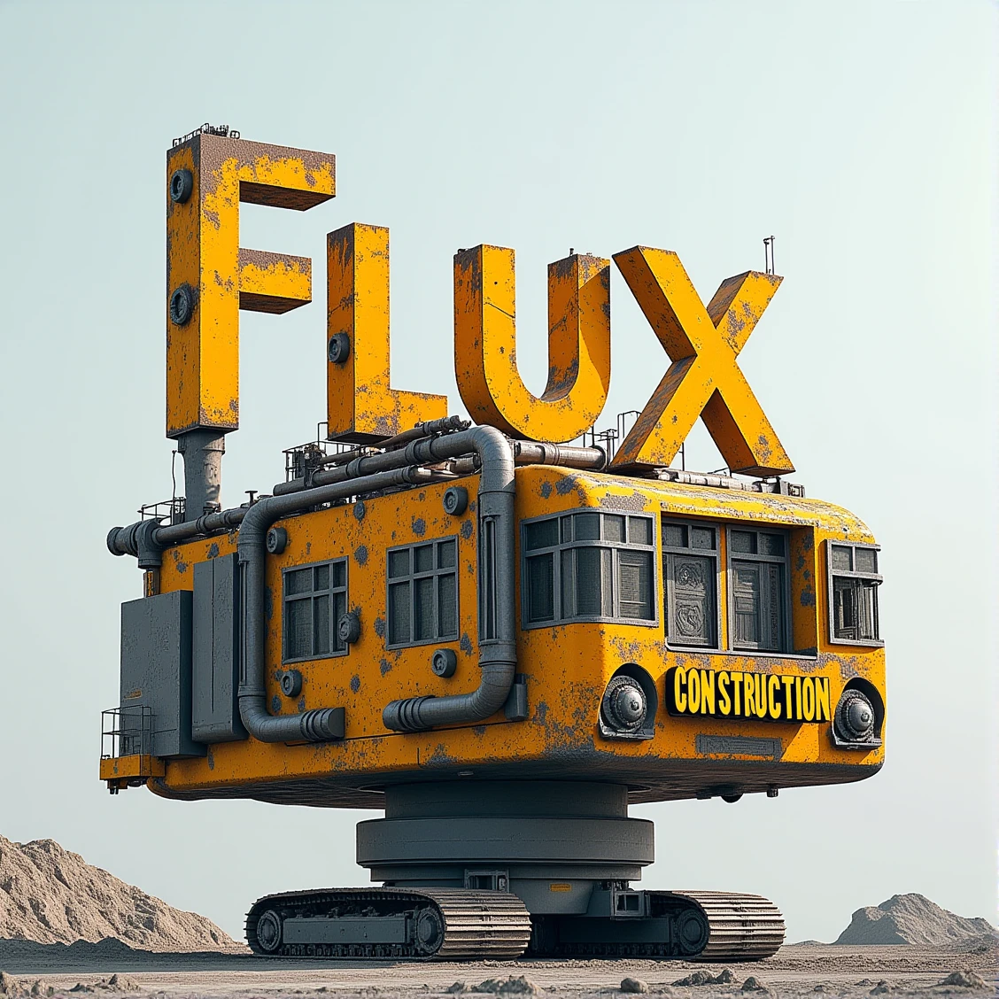 construction-style,the (text:1.2)"FLUX CONSTRUCTION" in the air,CAT-LIKE