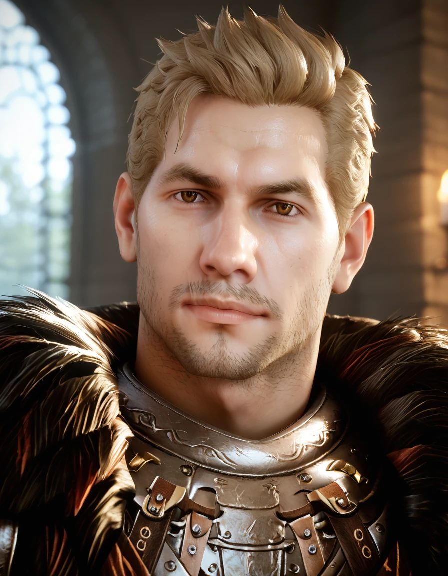 score_9, score_8_up, score_7_up, high detail, realistic, fantasy background
BREAK , <lora:DAI - Cullen - Pony 2_epoch_7:1>, (cullen_rutherford, brown eyes, male, bara, armor, gloves, black pants, boots), (close-up:1.3), face, looking at viewer