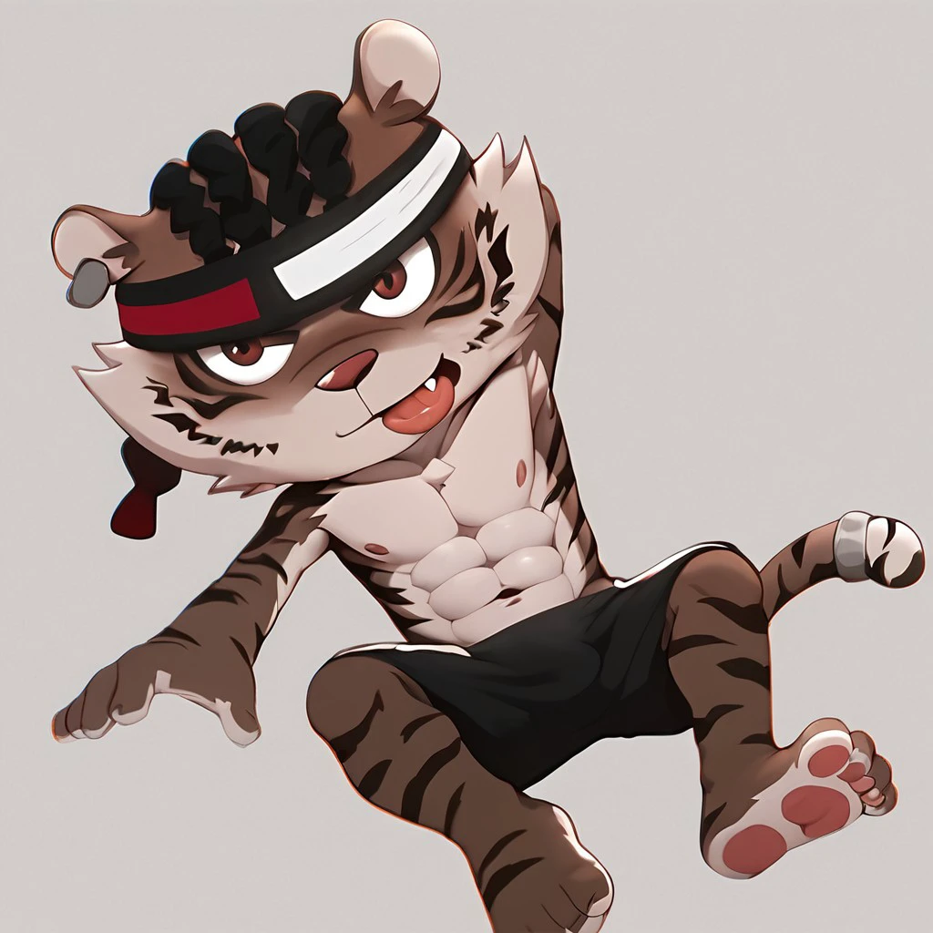 score_9, score_8_up, score_7_up, score_6_up,\\(huyi,headband,furry,child\\),male_focus, male_only,solo,1boy,
,(yaoi), (((boys))), stupid expression,tongue out,black shorts, legs,thigns, feet,