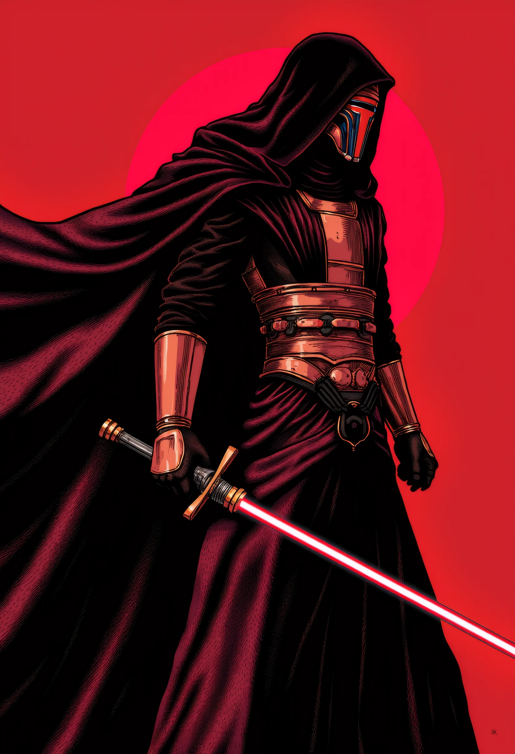 A poster of a star wars themed movie featuring Revan as the main character