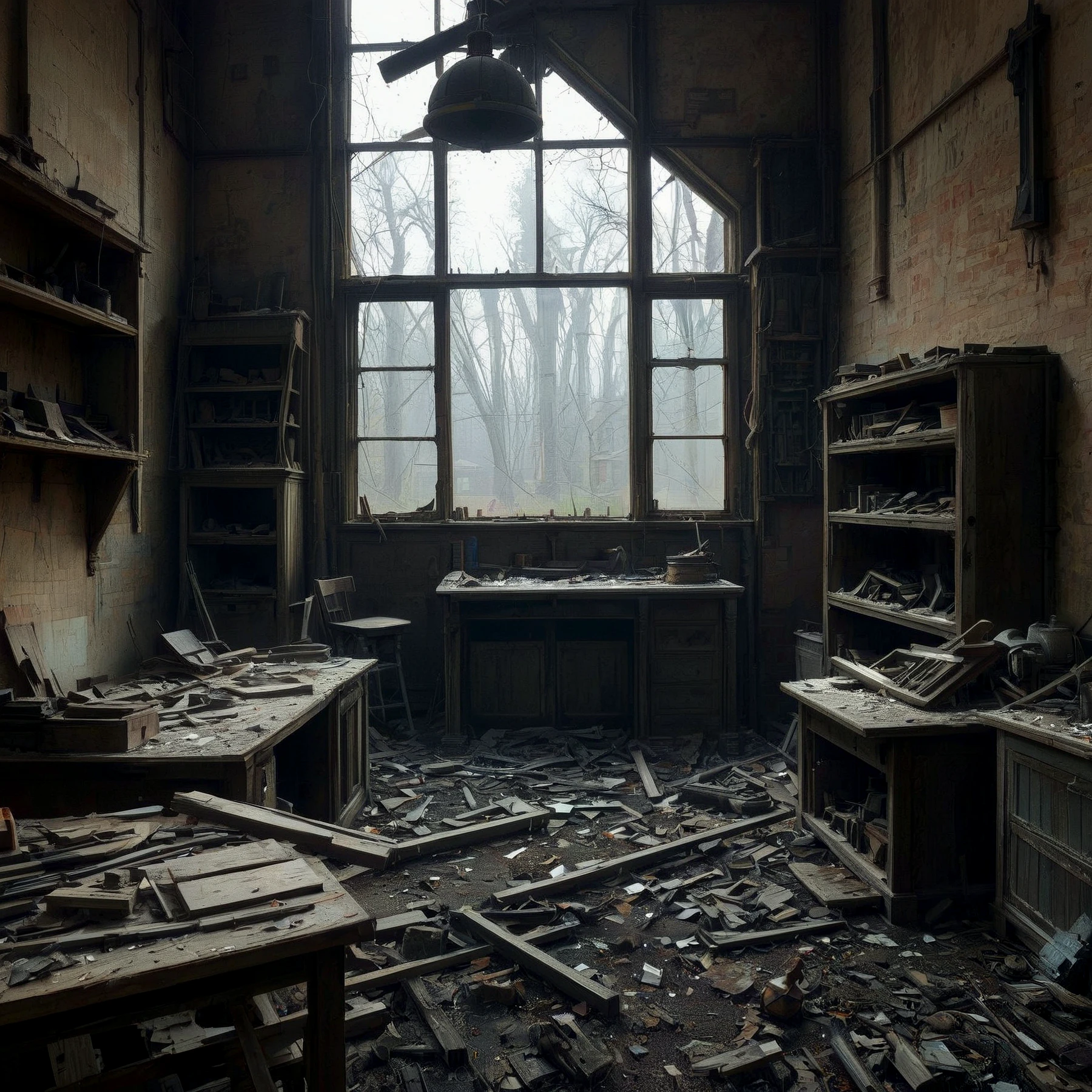 An abandoned woodworker's workshop.

<lora:UrbanDecay01_CE_SDXL_64x32x120x2bOT:1> urbndcyCE style