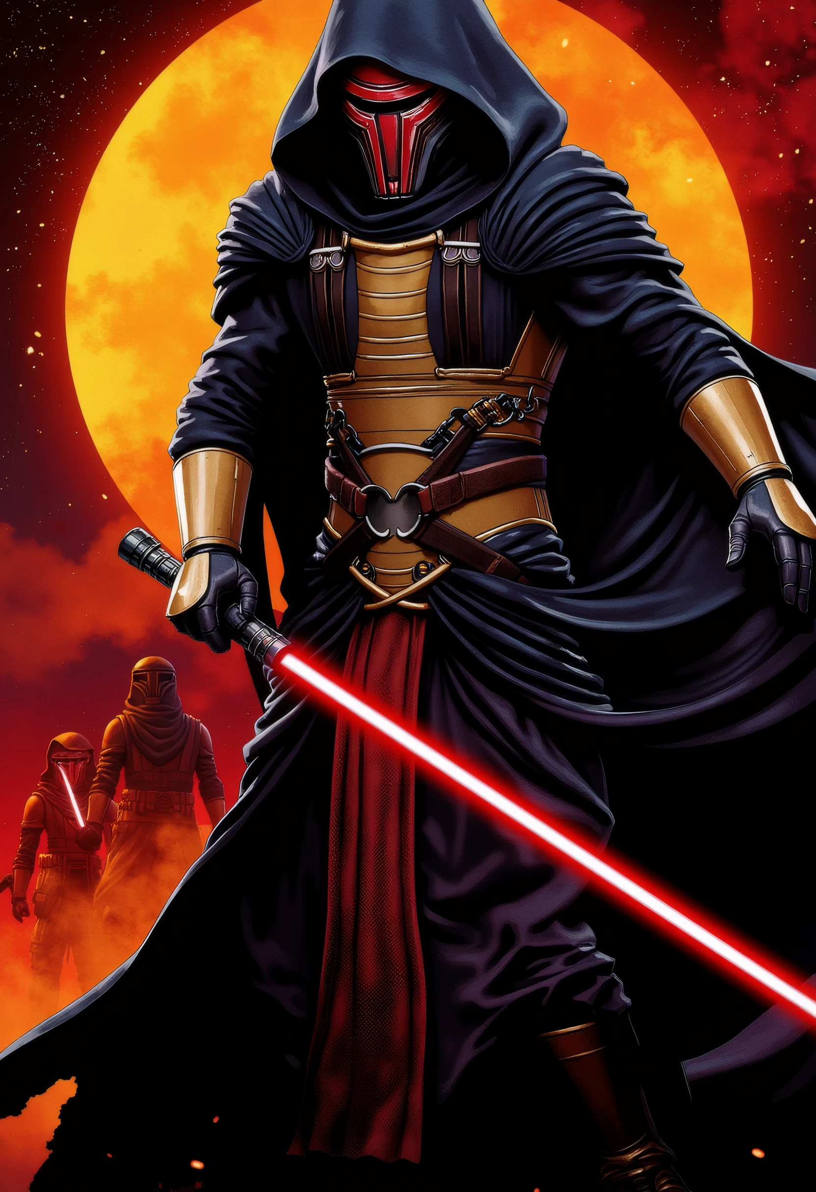 A poster of a star wars themed movie featuring Revan as the main character