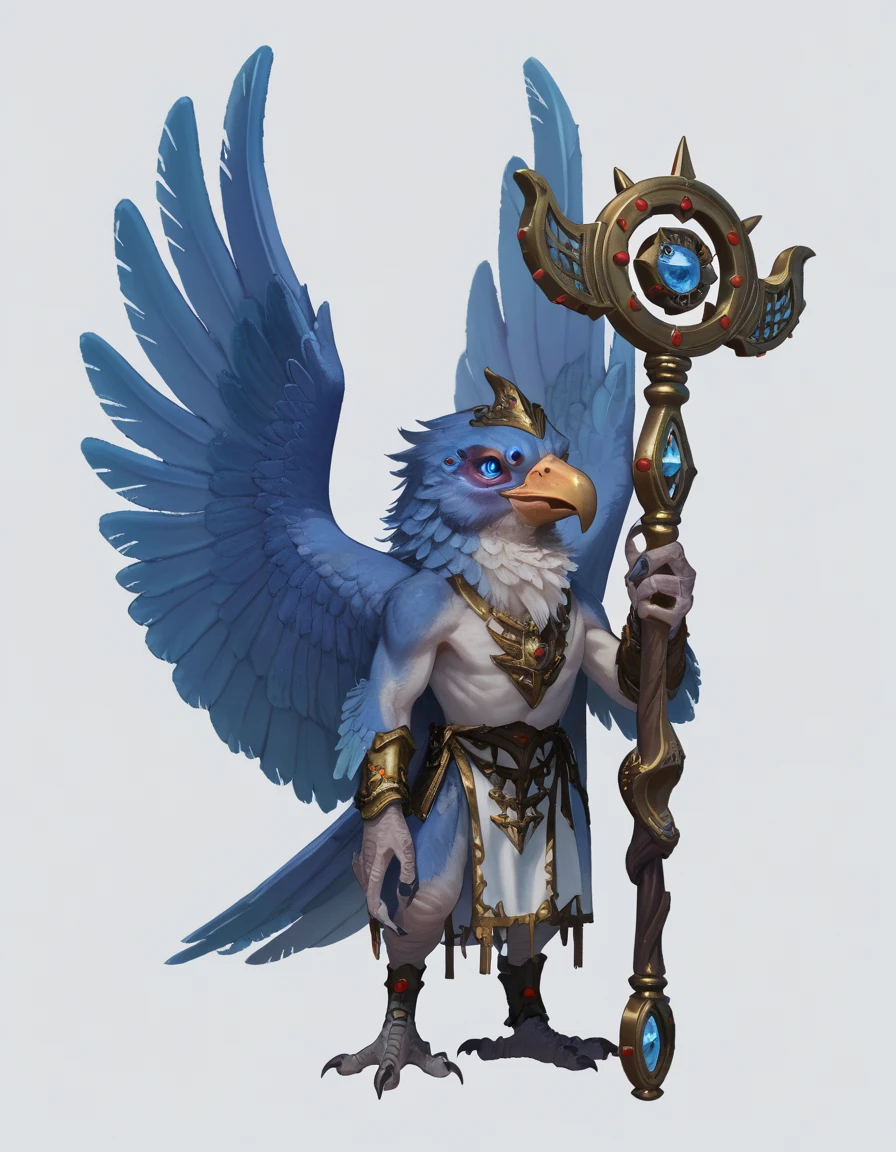 score_9, score_8_up, score_7_up, chibi, cute, blank background,
ExaltedLordofChange, monster, no humans, blue eyes, holding staff, wings, beak,
 <lora:ExaltedLordofChange:0.8>