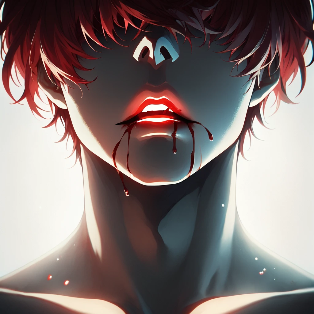 <lora:Eclipse_Faces:1>, eclipsefaces, 1boy, solo, male focus, dim, red backlighting, hair cover eyes, red hair, blood on lips, score_9, score_8_up, score_7_up, score_6_up,