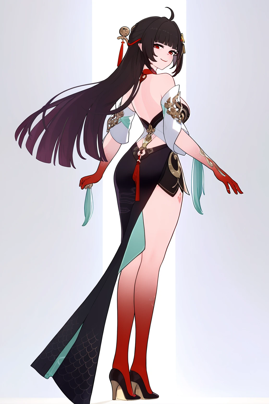 (((SEXY FANTASY DRESSES DESIGNS))) (CUALQUIER COLOR DE PELO) (una chica muy bonita) (oscuridad, sensualidad) (((Design sheet))) (((MAGICAL AND FANTASY ATMOSPHERE)))
